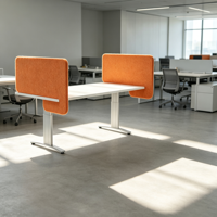 Panneau de séparation de bureau en feutre PET coloré, acoustique, pour l'intimité, coins arrondis, 65 couleurs, fabrication OEM