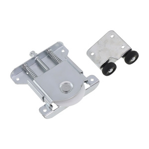 Poulie de porte Push-Pull Zinc-Acier-Bois-Plastique avec tampon d'amortissement pour roues de porte coulissante - Product Image 4