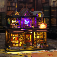 Kit de bricolage maison miniature Magic House en gros, kit de maison miniature DIY, maison de poupée miniature avec éclairage LED décoratif