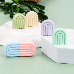 Nouvelle chaîne de sucette DIY, collier, sans BPA, perles en silicone arc-en-ciel à mâcher, 12 mm, certifiées par un tiers, accessoires pour bébé - Product Image 1