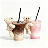 Meilleures ventes : Décoration de tasse à café unisexe en forme d'ours en peluche super doux, rembourré de coton PP, avec logo personnalisé, faible MOQ
