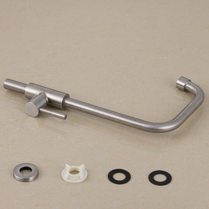 Grifo de Cocina de Acero Inoxidable, Monomando, Giratorio 360 Grados, Montaje en Encimera, Estilo Minimalista, Núcleo de Cobre - Product Image 4