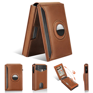 Portafoglio Smart Pop-up in Pelle PU per Uomo <span class=keywords><strong>con</strong></span> Funzione Trova Dispositivo RFID, Grande Capacità, Porta Carte di Credito e Documenti in Alluminio - Product Image 1