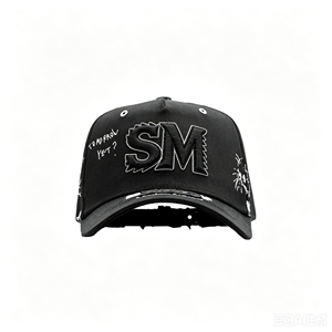 Gorra Trucker Maximalista con Logotipo Bordado Personalizado, Bordado 3D en Relieve, Parches de Fieltro con Sonrisa, Gorras Snapback de Estilo Urbano Ironic - Product Image 4