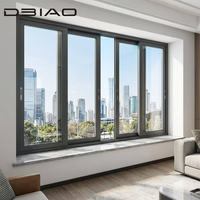 Ventana Corredera Moderna de Aluminio Serie DBIAO 126, Seis Rieles, Sistema de Drenaje Oculto, Resistente al Fuego/Agua/Viento, para Exteriores de Hoteles