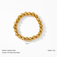 Bracelet YF3490 tendance fait main, plaqué or 18 carats, perles extensibles étanches, bijoux en acier inoxydable massif