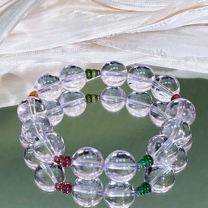 Ensemble de bijoux Vefiery en améthyste naturelle, quartz clair et tourmaline, bracelet et collier en perles de cristal rondes de 10 à 13 mm, pierres précieuses de guérison - Product Image 4