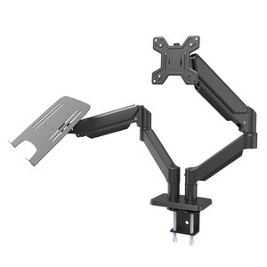 Support double appareil KHCOOHOO Noir pour écrans d'ordinateur portable 17 pouces et moniteur <span class=keywords><strong>32</strong></span> pouces, 10 kg par bras, rotation à 360°, acier, hauteur réglable - Product Image 1