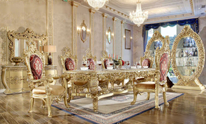 High End Carved 12 Seat Dining Table Set Classic Hand Carved Dining Table Set for Villas and Hotels Manufacturer Exporter USA - Product Image 6