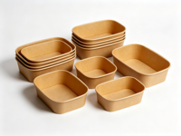 Fournisseur direct d'usine de bols à salade et à repas à emporter en papier kraft écologique avec logo personnalisé 500-1450 ml et couvercles en papier PET PP