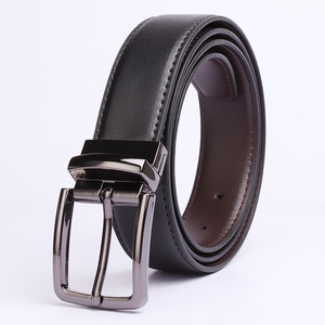 <span class=keywords><strong>Ceinture</strong></span> réversible en cuir de vachette pour homme avec boucle rotative rectangulaire en alliage, motif uni, style décontracté, vente en gros disponible - Product Image 4