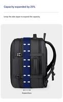 Sac à dos de voyage pour ordinateur portable en tissu Oxford imperméable avec logo personnalisé pour hommes, avec port USB, compression par vide et pompe intégrées