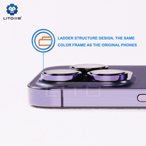 Wholesale Lito Metal Tempered Glass <strong>Camera</strong> Lens Ring <strong>Protector</strong> With Applicator for <strong>iPhone</strong> <strong>14</strong> 13 <strong>Pro</strong> Max Mini Plus - Product Image 2