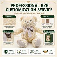 Adorable ours en peluche Kawaii en polaire crème avec nœud en lin et pattes beiges pour une décoration de chambre douillette – Idée cadeau