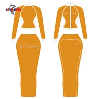 Ensemble de 2 pièces pour femme : veste de yoga zippée et jupe crayon, robe longue décontractée personnalisée, ensemble de vêtements de sport deux pièces, ensemble de vêtements de détente pour femmes