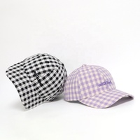 Casquettes de baseball personnalisées de haute qualité avec logo brodé, motif à carreaux, 6 panneaux, style OEM/ODM, vente en gros, pour femmes