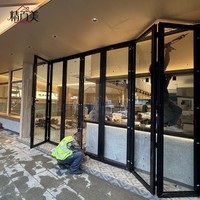 Porte pliante en aluminium sur mesure, lisse et étanche, pour intérieur et extérieur, idéale pour restaurant, café, bar, vitrine de magasin, façade en verre