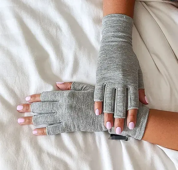 NOUVEAU Gants d'arthrite en bambou Soulagement de la douleur articulaire arthritique Doigt ouvert Pouce sans doigts pour dactylographie informatique