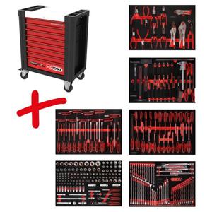 KS TOOLS - 810.6271 PERFORMANCE plus chariot d'outils d'atelier P10 avec 271 outils pour chariots à outils à 6 tiroirs AVEC ASSORTIMENT - Product Image 1