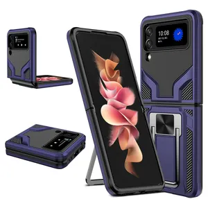 Samsung Z Flip 3 5G durumda silikon sert ağır zırh Z Flip 3 telefon kılıfı sağlam askeri Anti düşme tampon Galaxy Z