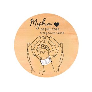 Porte-bracelet de naissance personnalisé pour bébé, cadeau souvenir pour nouveau-né - Product Image 1