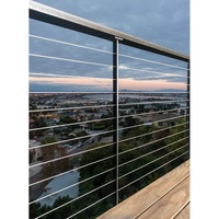 Tube de balustrade de balcon extérieur en acier inoxydable de haute qualité de 42 pouces avec câble