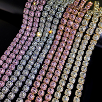 Bling chaîne cubaine de luxe en cristal de 13mm, Hip Hop, collier en strass glacé, chaîne, Bracelet, bijoux