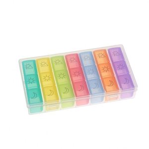 กล่องยาพลาสติกสีรุ้ง 7 วัน 21 ช่อง สำหรับจัดยาประจำสัปดาห์ - Product Image 2