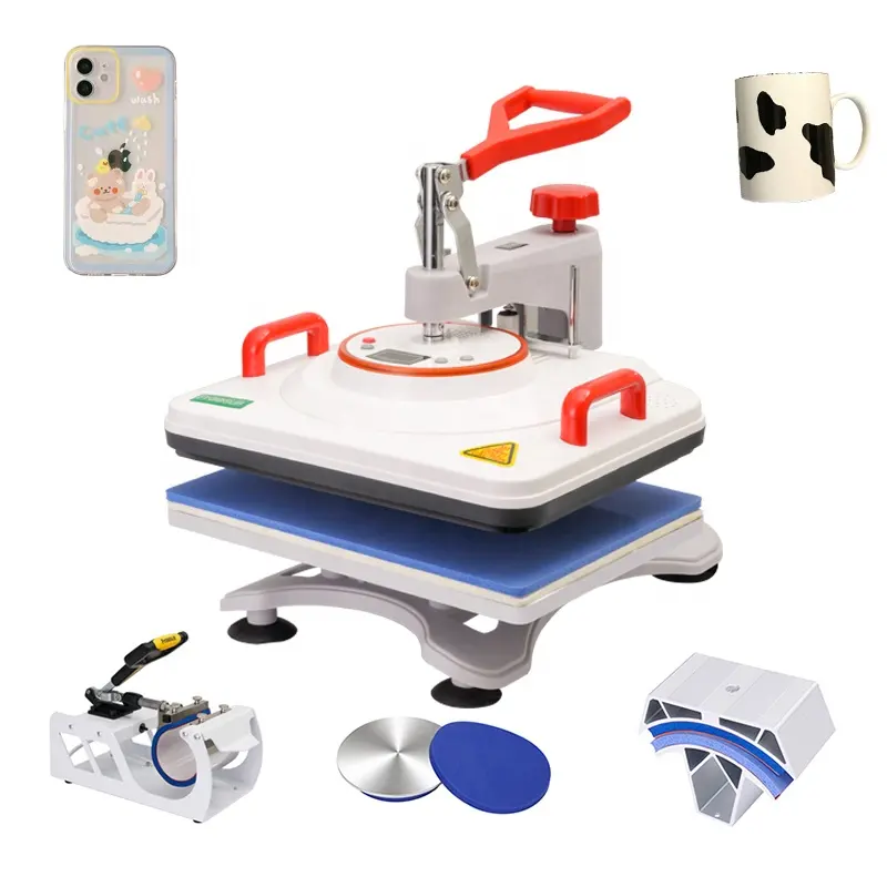 GED Hot Sale 8 in 1 Combo Sublimation 11oz 12oz 15oz 16oz Mug T-shirt Pen Printing Machine Heat Press Machine