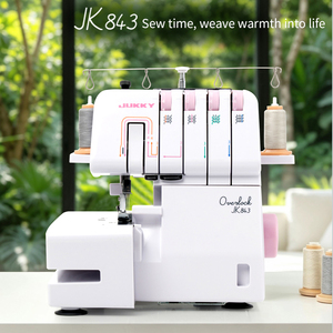 JUKKY 843 Multi-Functional Mini <b>Overlock</b> <b>Sewing</b> <b>Machine</b> New Domestic Double Needle Lock Stitch Flat-Bed Configuration Home Use - Product Image 1