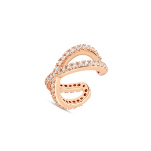 LOZRUNVE Desbloqueio <span class=keywords><strong>925</strong></span> <span class=keywords><strong>argento</strong></span> pavé CZ No <span class=keywords><strong>Piercing</strong></span> nodo croce Clip orecchio bracciale orecchino - Product Image 4