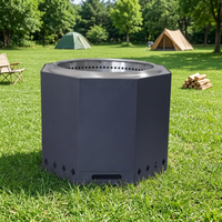 Vente en gros directe de foyer extérieur écologique sans fumée en acier inoxydable hexagonal