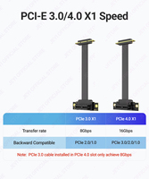 JEYI Factory PCIe 3,0/4,0 X1 Cable elevador 90 Extensión de ángulo recto para WiFi/M.2/Tarjeta USB Bulk & Enterprise Ready Stock disponible