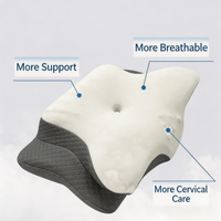 Bantal Leher Ergonomis OEM Model Kupu-kupu, Busa Memori Kontur untuk Tidur Menyamping dan Telentang, Grosir Kustom
