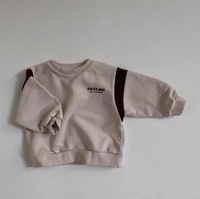 Nouvelle Mode Bébé Enfants Épaule Bloc De Couleur Manches Longues Pull Garçons Filles Neutre Sweats Surdimensionnés