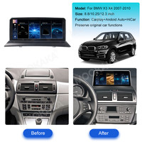 Écran autoradio GPS Navigation multimédia pour BMW X3 X4 2007-2013 intégré WiFi Bluetooth sans fil CarPlay carte Playstore