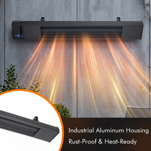 Calentador Eléctrico de Pared para Exteriores, Panel de Aluminio con Calefacción por Infrarrojos Lejanos, 1500W 1800W 3200W 220-240V IP65 - Product Image 2
