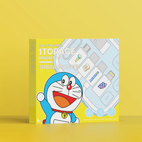 Caja de Almacenamiento Multifuncional con Cable de Carga y Espejo de Doraemon, con Licencia Oficial de ROCK, Portátil para Viajes