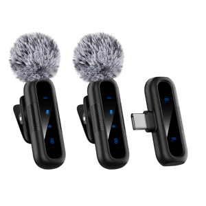 ميكروفون لافالير لاسلكي خفيف الوزن متعدد الاتجاهات مع خاصية إلغاء الضوضاء للهواتف الذكية (نوع C وآيفون) - Product Image 1