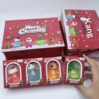 Jouets anti-stress scintillants en caoutchouc à thème de Noël, Père Noël, les plus vendus, avec emballage cadeau