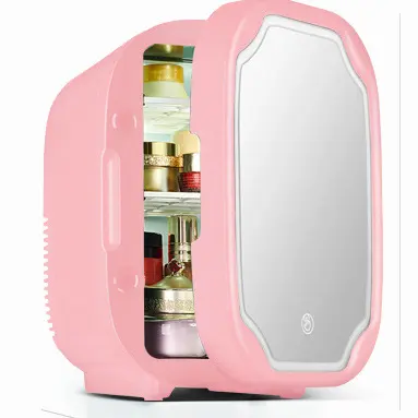 Mini geladeira rosa portátil para cosméticos, beleza maquiagem, geladeira rosa, 8l