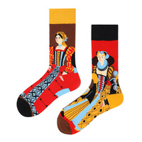 Nouvelles chaussettes longues en coton imprimées, style hip-hop décontracté, motif dessin animé, respirantes, pour le sport, unisexe