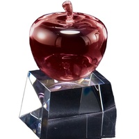 Pomme en cristal rouge créative, prix pour l'excellence éducative