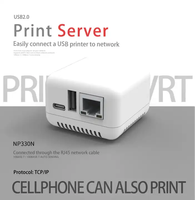 Nouveau design Mini serveur d'impression sans fil réseau professionnel NP330 USB 2.0 Serveur d'impression WIFI/BT/WIFI Version d'impression en nuage