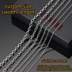 Chaîne de collier classique en acier inoxydable 316L plaqué or 18 carats en forme de O, maillons Rolo, pour la fabrication de bijoux, idéale pour les anniversaires - Vente en gros - Product Image 3