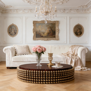 <span class=keywords><strong>Mesa</strong></span> de Centro Redonda de Metal Moderna, Ligera, de Lujo, Duradera y Ecológica <span class=keywords><strong>con</strong></span> Diseño Decorativo para Sala de Estar de Alta Gama - Product Image 2