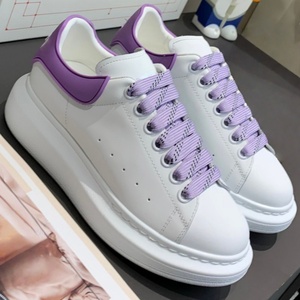 High Quality Designer Genuine Leather Shoes Elegant Noble With Purple <b>Lace</b>-up Sneakers for Outdoor Unisex Casual Anti Slip Shoes - Product Image 4