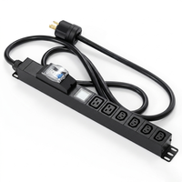 PDU intelligent 1U 30A L6-30P C13 C19, unité de distribution d'alimentation surveillée avec disjoncteur pour centre de données et rack de serveurs