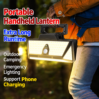 Lanterne solaire portable pour le camping avec détecteur de mouvement, 3 modes d'éclairage et recharge de téléphone pour une utilisation en cas d'urgence en extérieur
