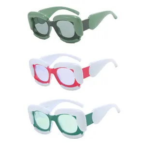 Óculos DL estilo hip hop óculos infláveis armação quadrada óculos de sol combinando com cores óculos de sol dos namorados 2024